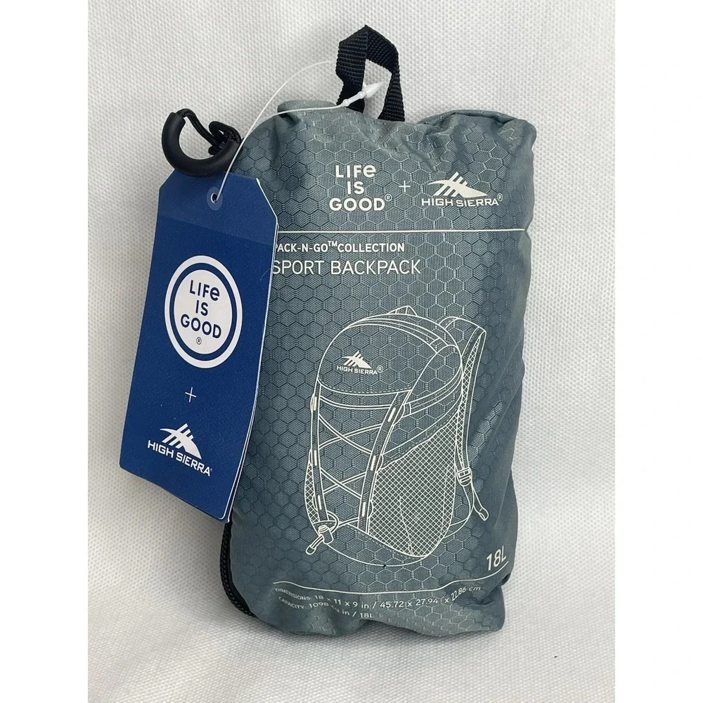 High Sierra Pack-N-Go Collection Sports Backpack Collapsible 18L Blue Foldable